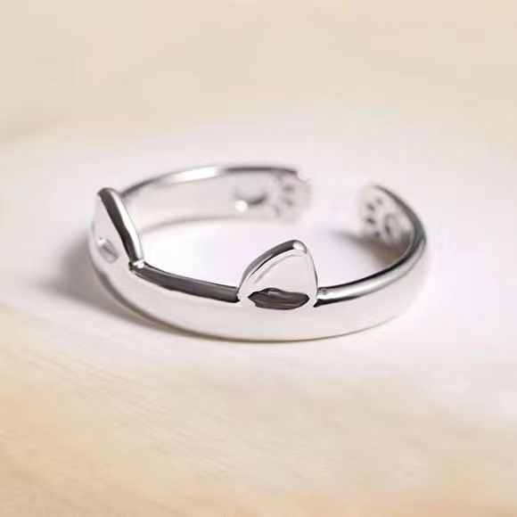 Cat Ear Adjustable Ring for Women - Trendy Couple Design