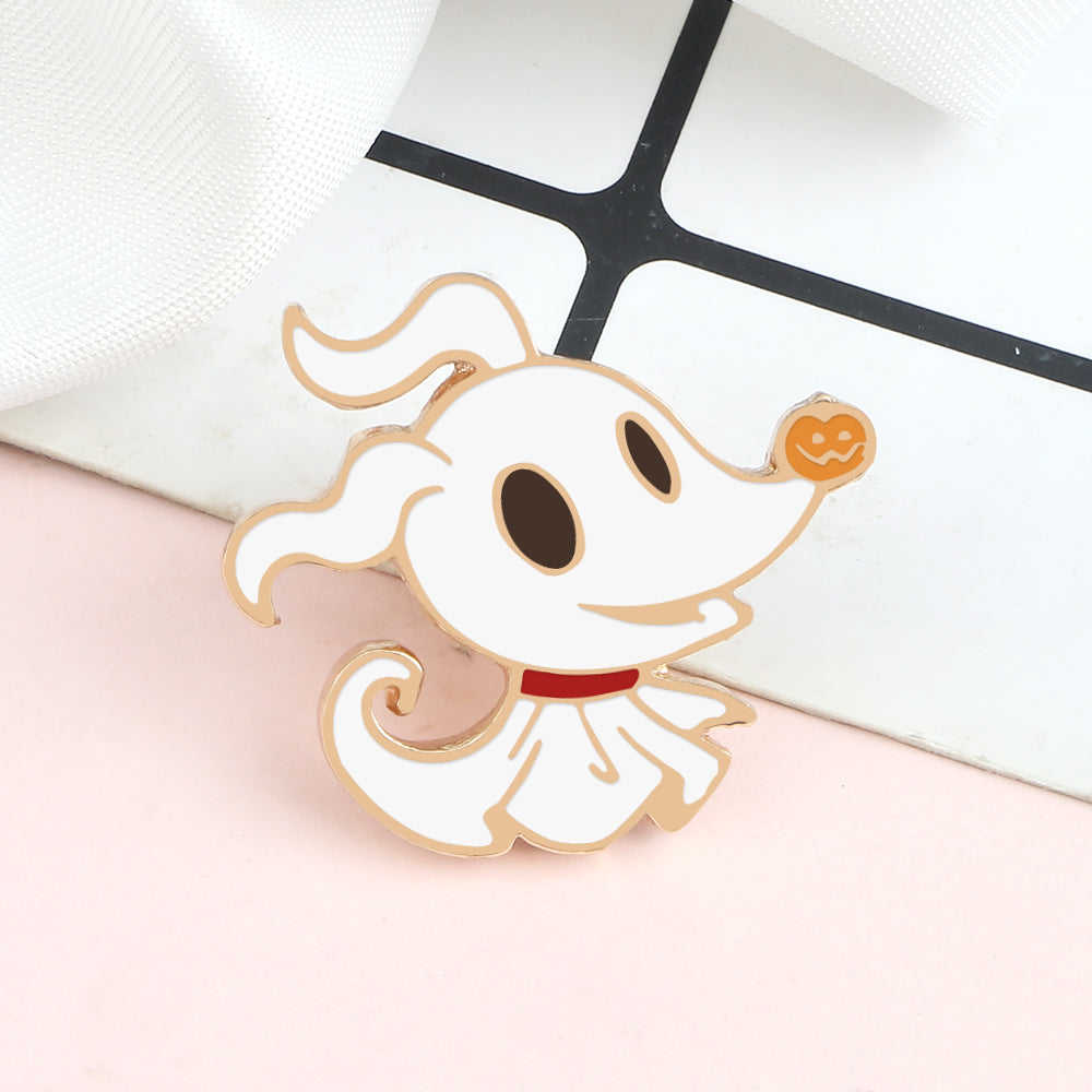 Ghost Dog Pumpkin Nose Clothing Pin