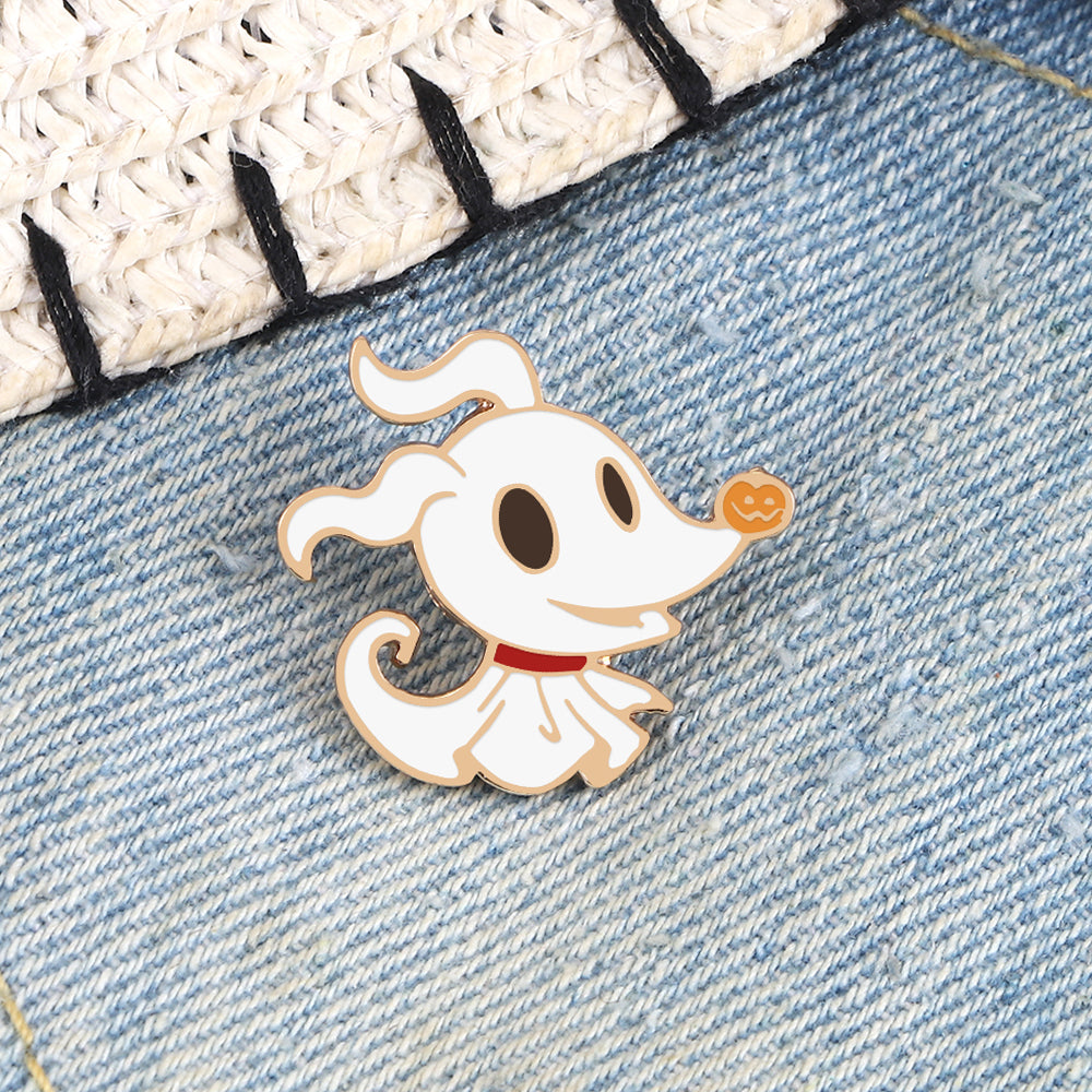 Ghost Dog Pumpkin Nose Clothing Pin