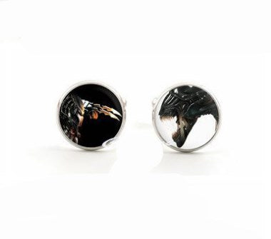 Silver Cufflinks for Groom Wedding Gift, Men's Shirt