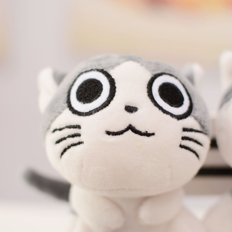 Plush Cat Keychain Doll for Girls (Cheese Cat Pendant)
