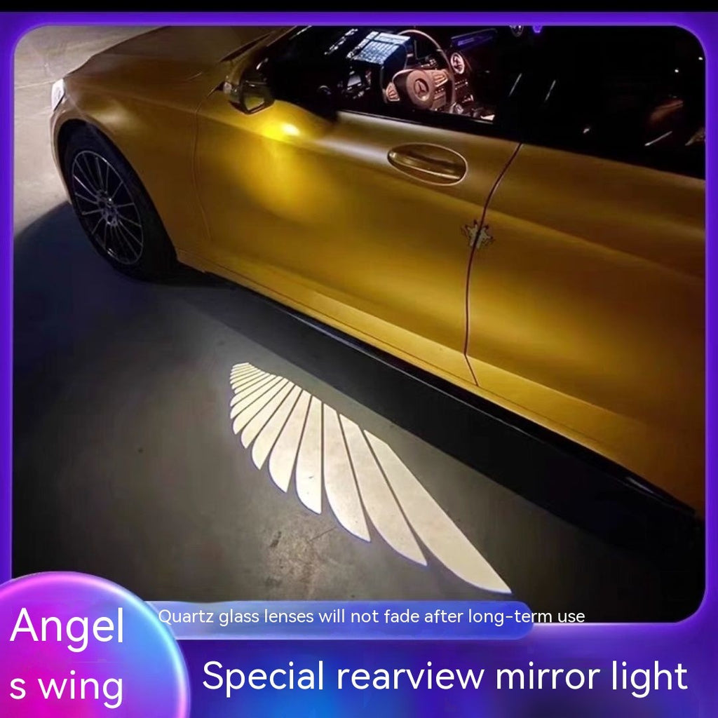 Car Rearview Mirror Angel Wings Courtesy Lamp
