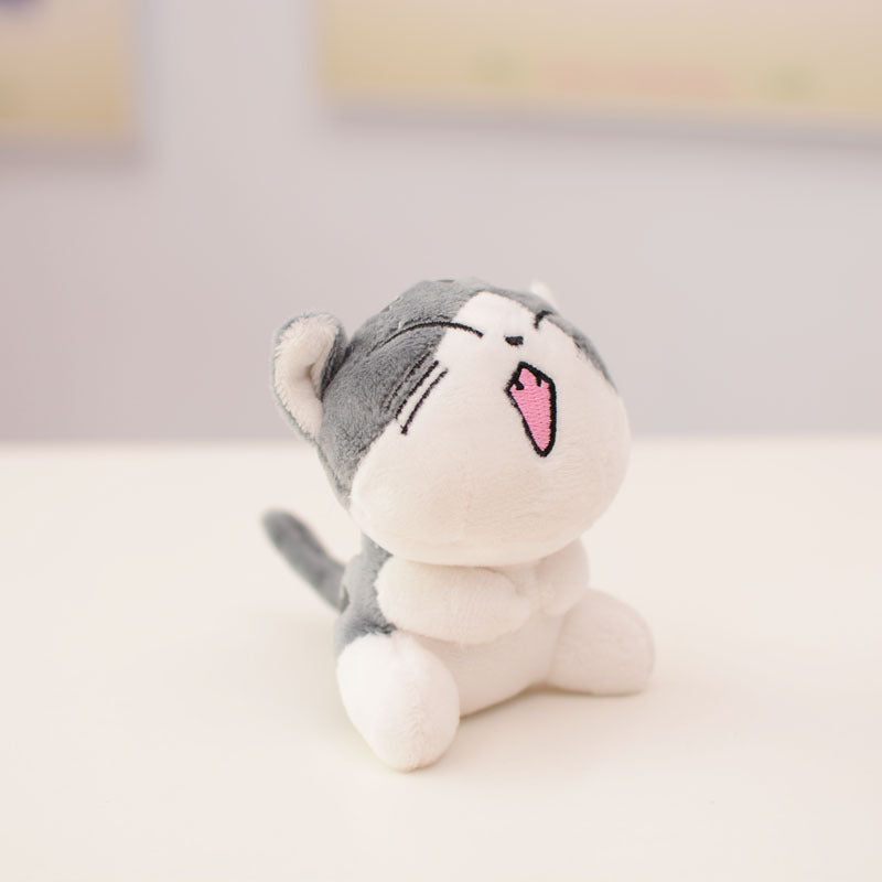 Plush Cat Keychain Doll for Girls (Cheese Cat Pendant)