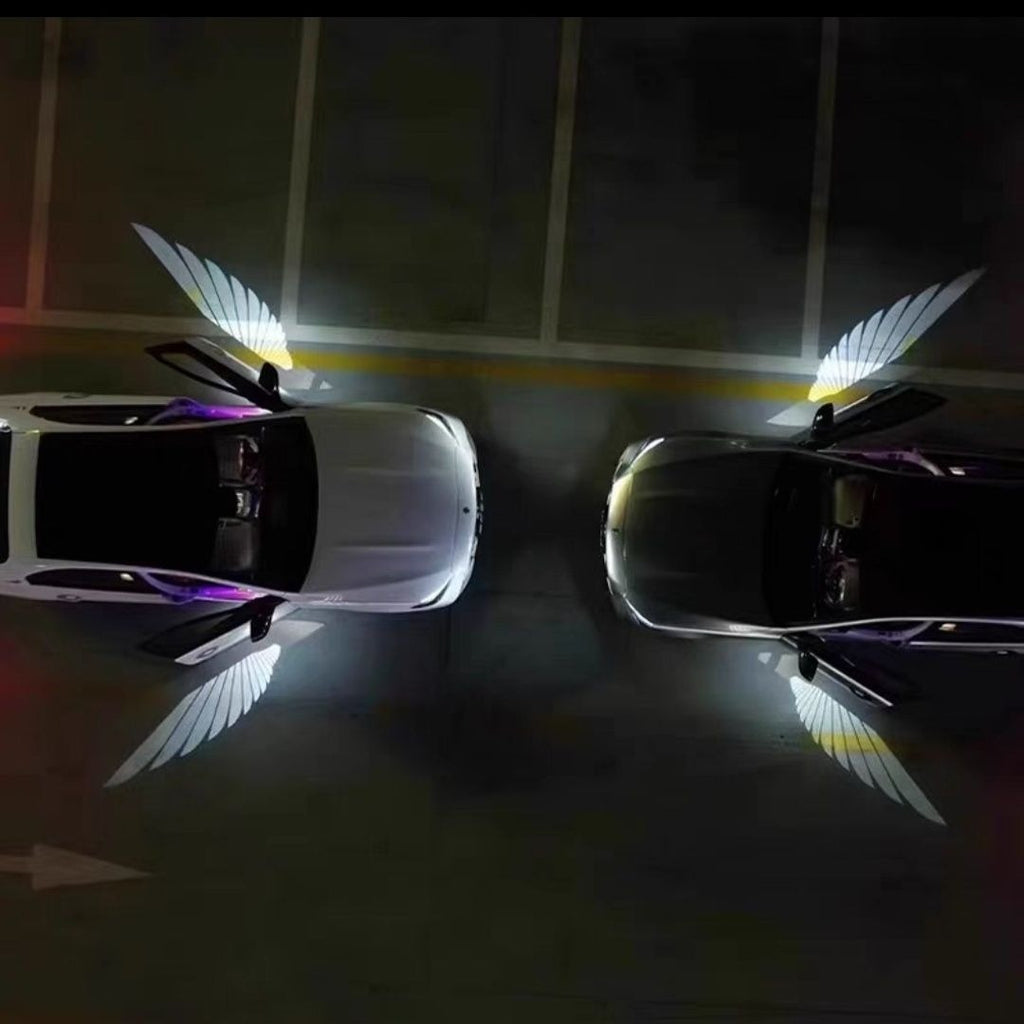 Car Rearview Mirror Angel Wings Courtesy Lamp
