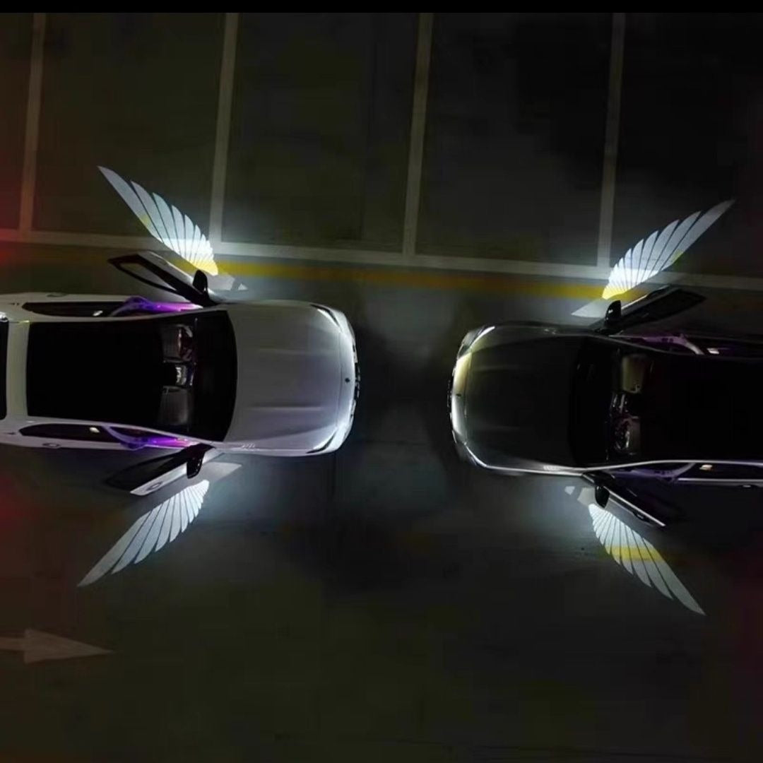 Car Rearview Mirror Angel Wings Courtesy Lamp