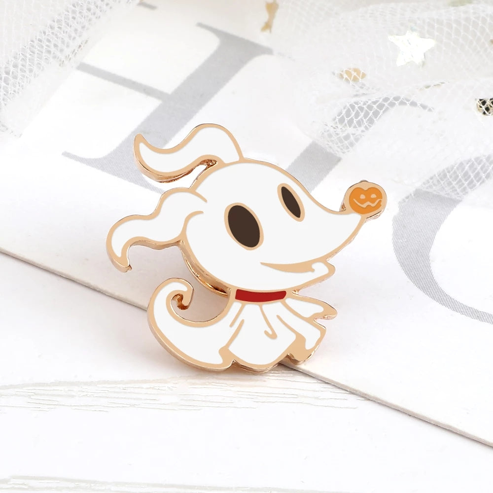 Ghost Dog Pumpkin Nose Clothing Pin
