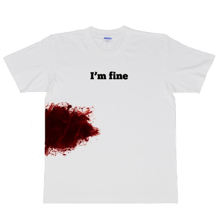 I'm Fine Men's Cotton Blend Round Neck T-Shirt