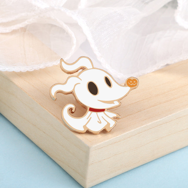 Ghost Dog Pumpkin Nose Clothing Pin