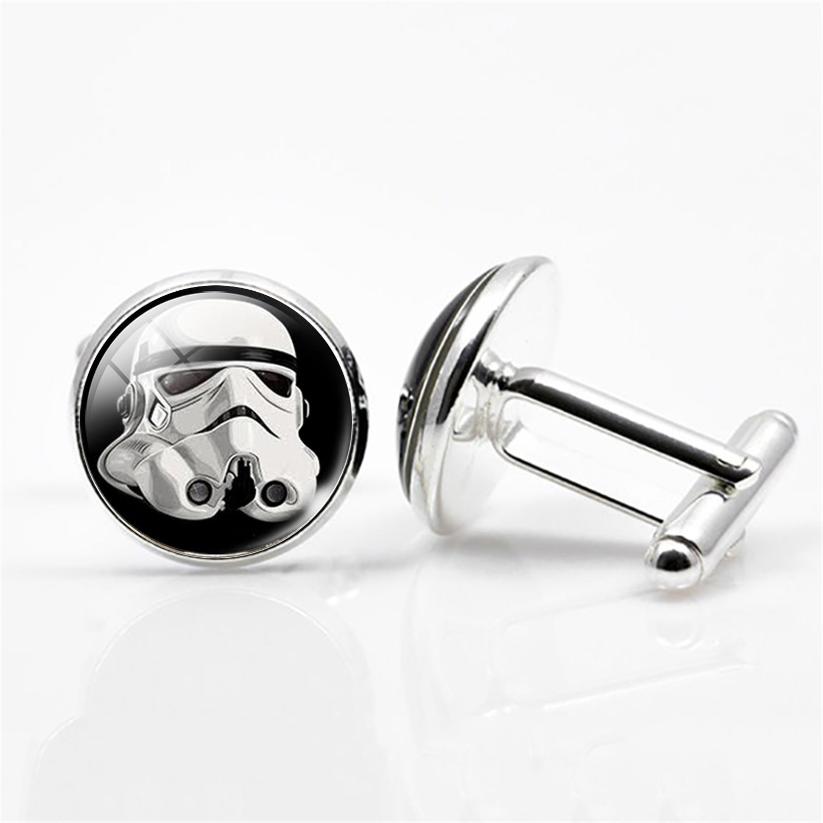 Silver Cufflinks for Groom Wedding Gift, Men's Shirt